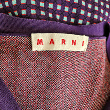 MARNI PURPLE/BLUE COTTON SILK CARDIGAN (46)