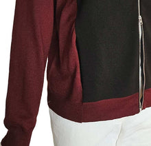 MARNI BURGUNDY/BLACK KNIT BOMBER JACKET (40)