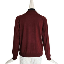 MARNI BURGUNDY/BLACK KNIT BOMBER JACKET (40)