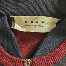 MARNI BURGUNDY/BLACK KNIT BOMBER JACKET (40)