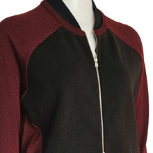 MARNI BURGUNDY/BLACK KNIT BOMBER JACKET (40)