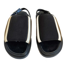 MARNI BLACK/BROWN FABRIC FUSSBETT SANDALS (37.5)