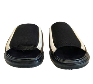 MARNI BLACK/BROWN FABRIC FUSSBETT SANDALS (37.5)