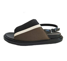 MARNI BLACK/BROWN FABRIC FUSSBETT SANDALS (37.5)
