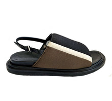 MARNI BLACK/BROWN FABRIC FUSSBETT SANDALS (37.5)