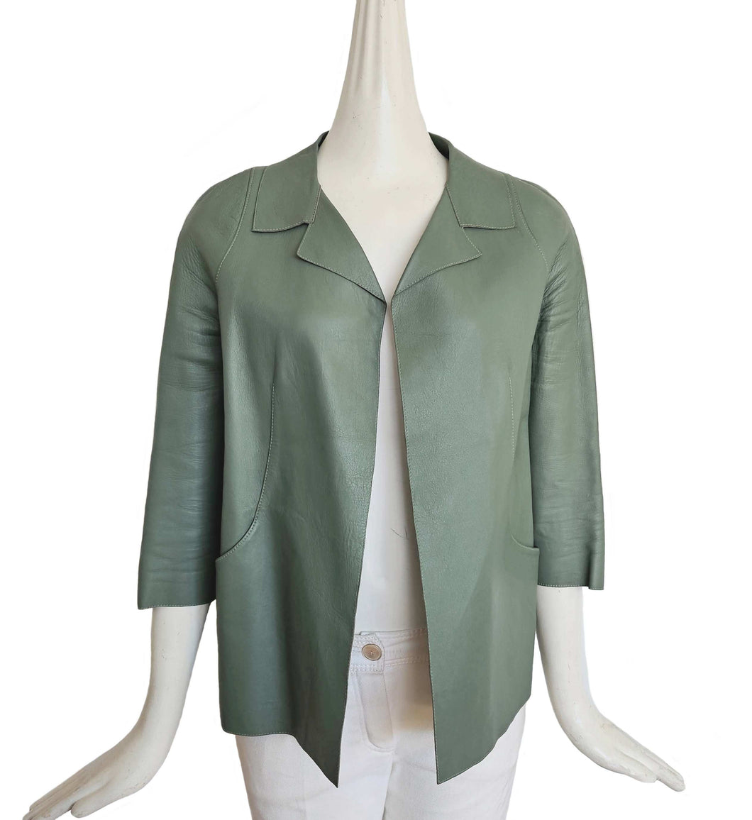 MARNI GREEN LAMB SKIN JACKET (38)