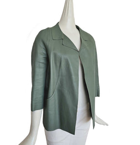 MARNI GREEN LAMB SKIN JACKET (38)