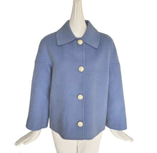 MARNI POWDER BLUE WOOL/CASHMERE SHORT COAT (40)