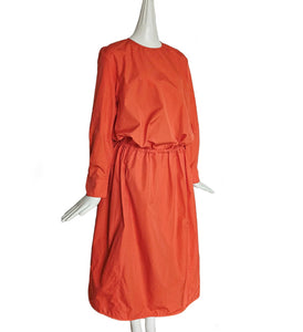 MARNI ORANGE DRAWSTRING MIDI DRESS (40)