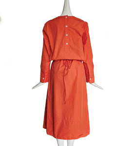 MARNI ORANGE DRAWSTRING MIDI DRESS (40)