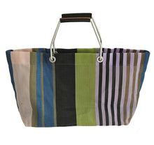 MARNI MULTICOLOAR PLASTIC STRIPED MARKET TOTE BAG
