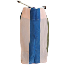 MARNI MULTICOLOAR PLASTIC STRIPED MARKET TOTE BAG