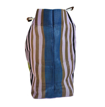 MARNI MULTICOLOAR PLASTIC STRIPED MARKET TOTE BAG