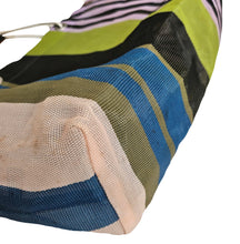 MARNI MULTICOLOAR PLASTIC STRIPED MARKET TOTE BAG
