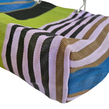 MARNI MULTICOLOAR PLASTIC STRIPED MARKET TOTE BAG