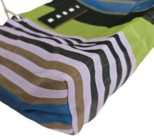 MARNI MULTICOLOAR PLASTIC STRIPED MARKET TOTE BAG