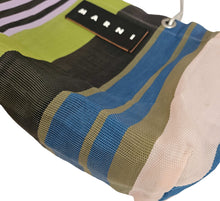 MARNI MULTICOLOAR PLASTIC STRIPED MARKET TOTE BAG