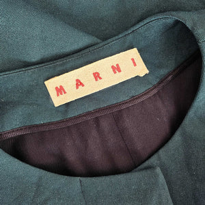MARNI TEAL WRINKLED FLARE JACKET (40)