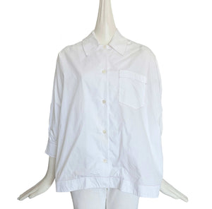 MARNI WHITE RELAXED FIT DOLMAN COTTON SHIRT (40)