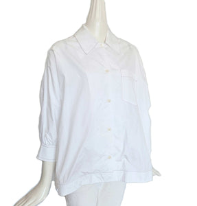 MARNI WHITE RELAXED FIT DOLMAN COTTON SHIRT (40)