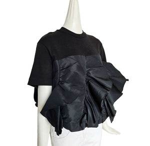 ALEXANDER MCQUEEN BLACK RUFFLE CROPPED TOP (40)