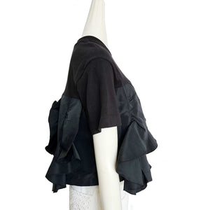 ALEXANDER MCQUEEN BLACK RUFFLE CROPPED TOP (40)