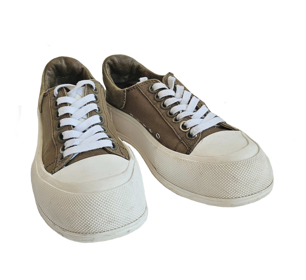 ALEXANDER MCQUEEN GREEN PLIMSOLL SNEAKERS (35/36)