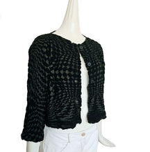 ME ISSEY MIYAKE BLACK/GREEN DIAMOND PRINT CAULIFLOWER JACKET