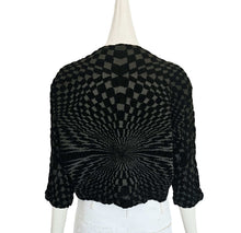 ME ISSEY MIYAKE BLACK/GREEN DIAMOND PRINT CAULIFLOWER JACKET