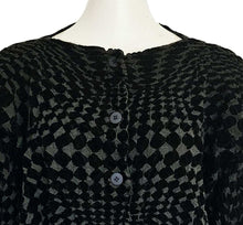 ME ISSEY MIYAKE BLACK/GREEN DIAMOND PRINT CAULIFLOWER JACKET