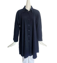 ME ISSEY MIYAKE NAVY PLEATED A-LINE LONG SHIRT JACKET