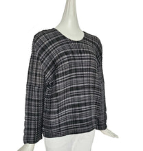 ISSEY MIYAKE ME GREY PLAID PLEATED TOP (ONE SIZE)