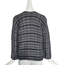 ISSEY MIYAKE ME GREY PLAID PLEATED TOP (ONE SIZE)