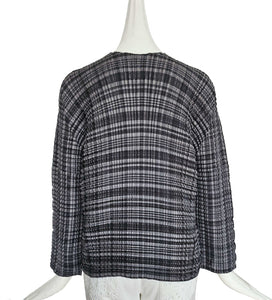 ISSEY MIYAKE ME GREY PLAID PLEATED TOP (ONE SIZE)