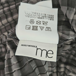 ISSEY MIYAKE ME GREY PLAID PLEATED TOP (ONE SIZE)