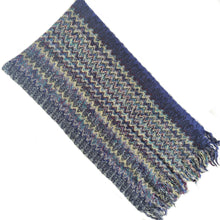 MISSONI BLUE/BURGUNDY/GREEN WOOL BLEND MULTICOLOR SCARF