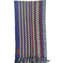 MISSONI BLUE/BURGUNDY/GREEN WOOL BLEND MULTICOLOR SCARF