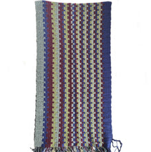 MISSONI BLUE/BURGUNDY/GREEN WOOL BLEND MULTICOLOR SCARF