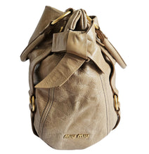 MIU MIU BEIGE LUX BOW LEATHER BAG
