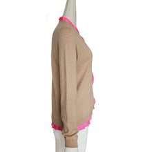 MIU MIU BEIGE CARDIGAN WITH PINK TRIM (42)