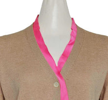MIU MIU BEIGE CARDIGAN WITH PINK TRIM (42)