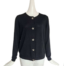 MIU MIU BLACK CRYSTL STAR BUTTON CARDIGAN (42)