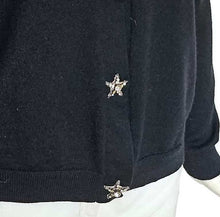 MIU MIU BLACK CRYSTL STAR BUTTON CARDIGAN (42)