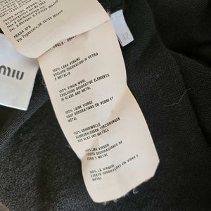 MIU MIU BLACK CRYSTL STAR BUTTON CARDIGAN (42)