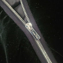 MIU MIU BLACK VELVET CROPPED LOGO HOODED JACKET (40)