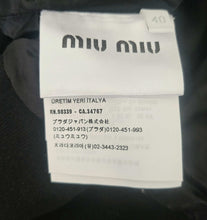 MIU MIU BLACK VELVET CROPPED LOGO HOODED JACKET (40)