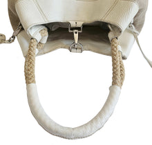 MIU MIU BEIGE FLOWER EMBELLISHMENT CANVAS TOTE BAG