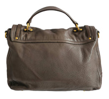 MIU MIU BROWN EAST WEST LEATHER SATCHEL BAG