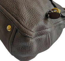 MIU MIU BROWN EAST WEST LEATHER SATCHEL BAG