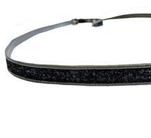 MIU MIU BLACK GLITTER DOUBLE TOUR THIN LEATHER BELT (80)